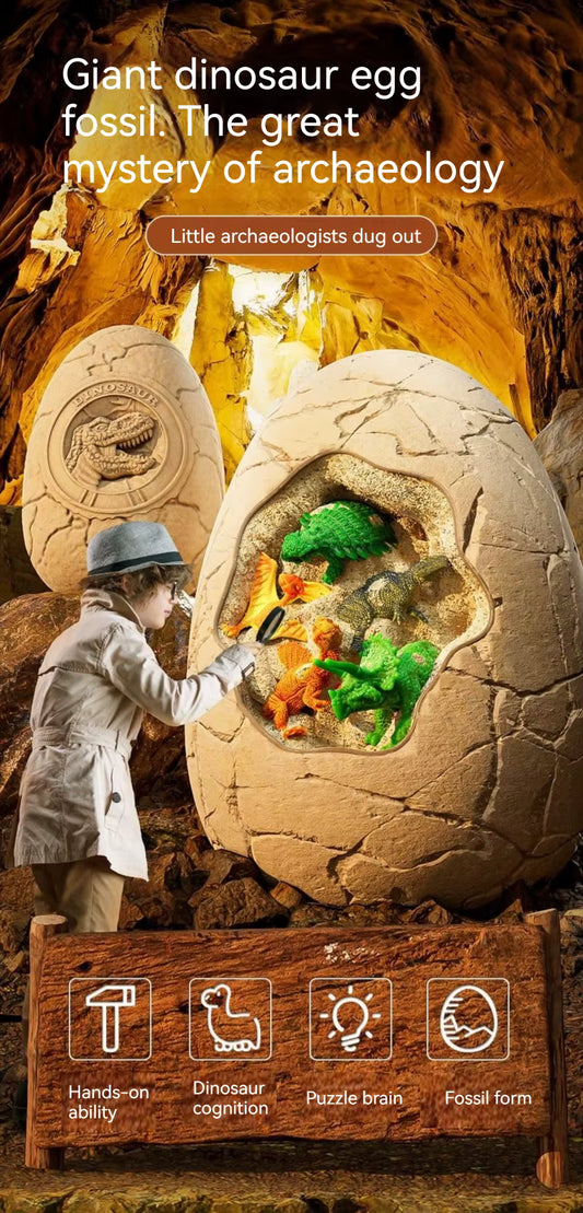 Dinosaur Archaeology Dig Kit for Kids – DIY Fossil Excavation & Surprise Egg Toy