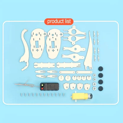 Dinosaur STEM Kit for Kids – 3D Wooden Puzzle Robot Model | DIY Educational Science Toy