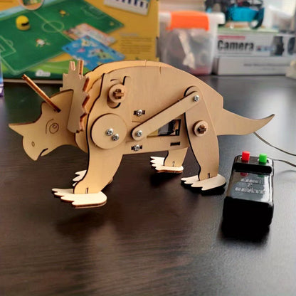 Dinosaur STEM Kit for Kids – 3D Wooden Puzzle Robot Model | DIY Educational Science Toy
